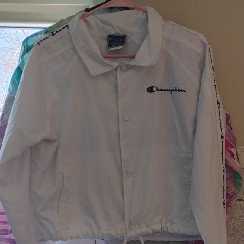 Champion White Windbreaker Jacket